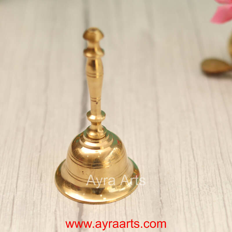 Brass Bell for Pooja Mandir - 3.5 Inch Height