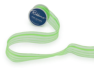 Turquoise Blue Sheer ribbon with Satin Stripe