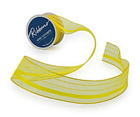 Turquoise Blue Sheer ribbon with Satin Stripe