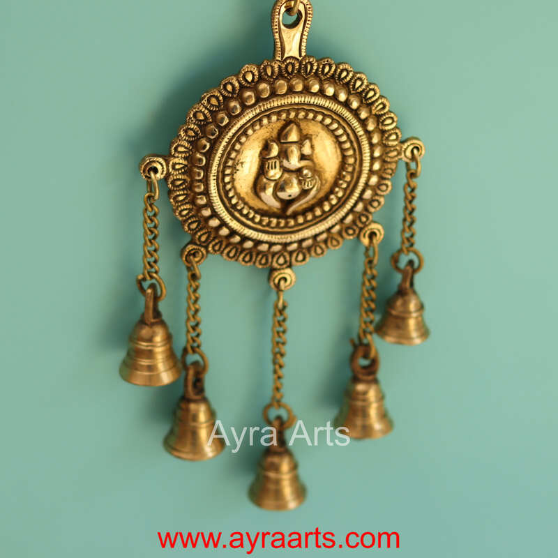 Brass Ganesh Latkan Wall Hanging - 5.5 Inch Lenght
