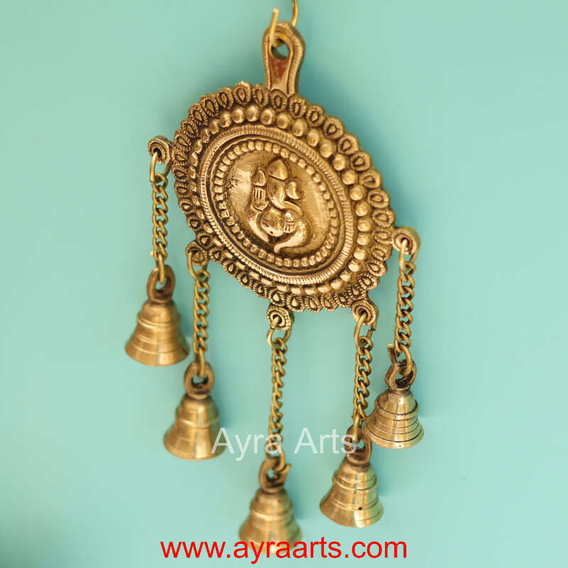 Brass Ganesh Latkan Wall Hanging - 5.5 Inch Lenght