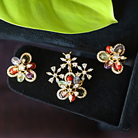 AD stone pendent and earing