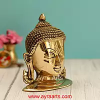 Brass Buddha Head Bust Wall hangings - 6.5 Inch Height
