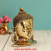 Brass Buddha Head Bust Wall hangings - 6.5 Inch Height