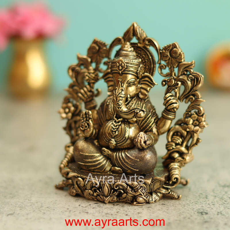 Premium Brass Ganesha 4 Inch Height