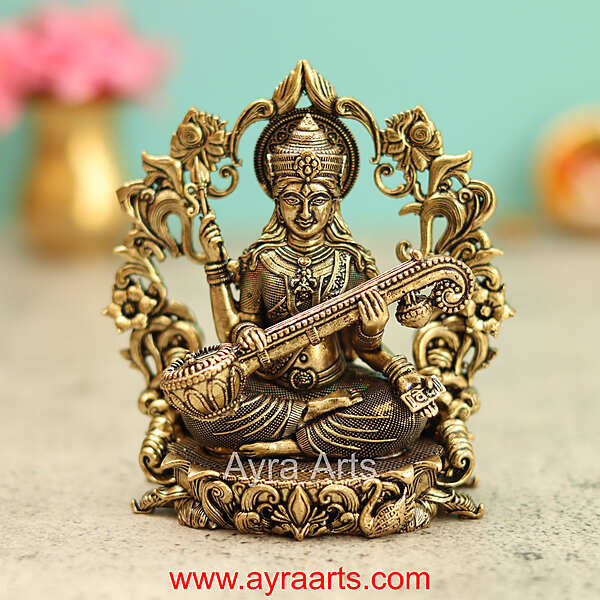 Premium Brass Saraswati Idol 4 Inch Height