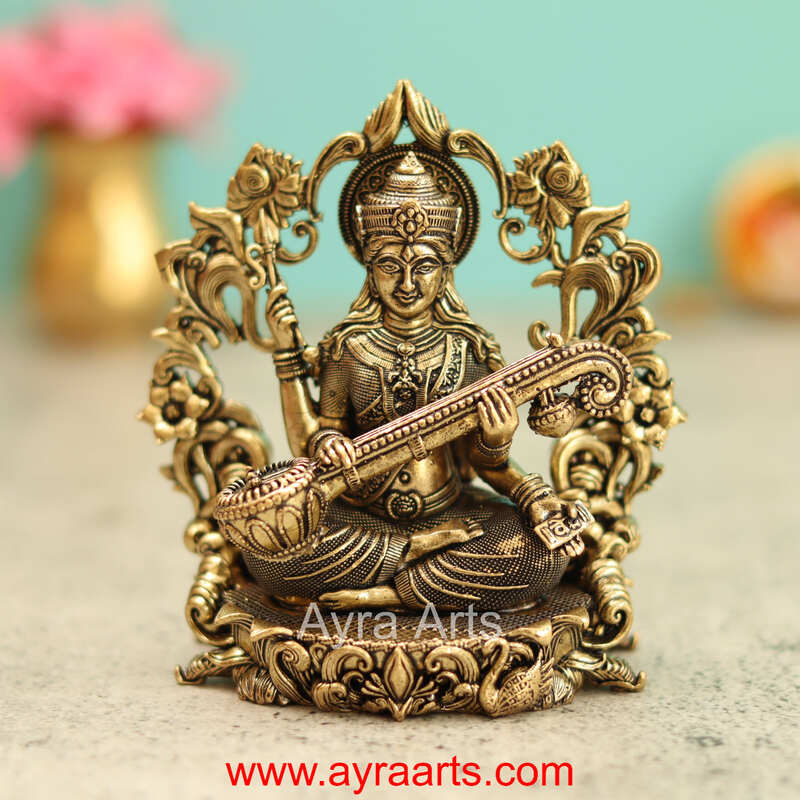 Premium Brass Saraswati Idol 4 Inch Height