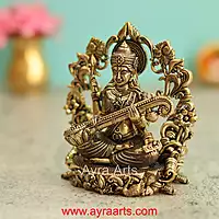 Premium Brass Saraswati Idol 4 Inch Height