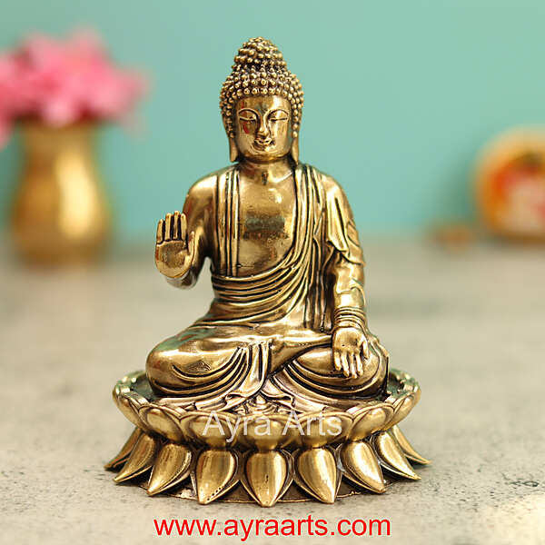 Premium Brass Buddha 4.2 Inch Height