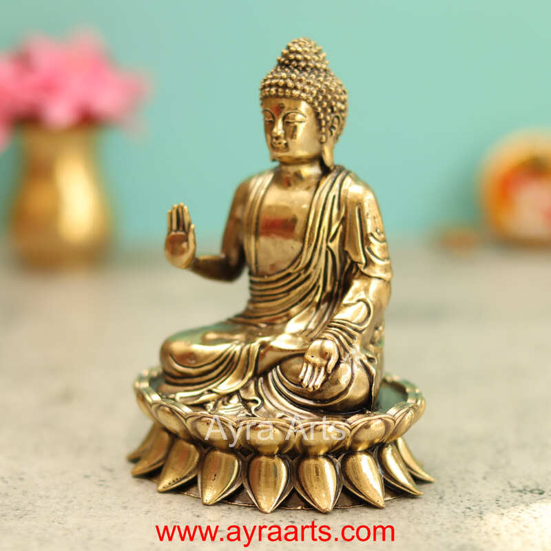 Premium Brass Buddha 4.2 Inch Height