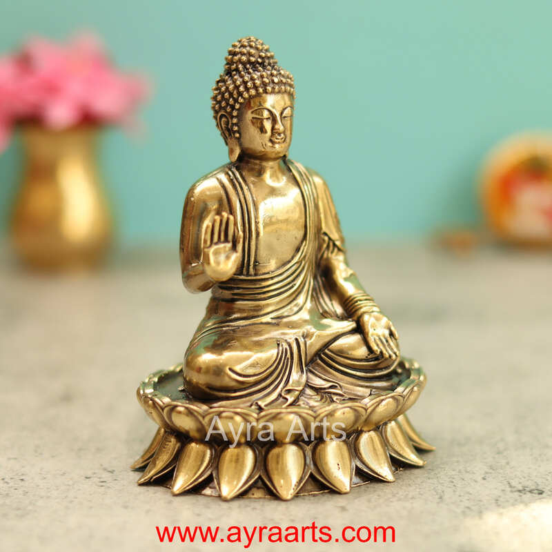 Premium Brass Buddha 4.2 Inch Height