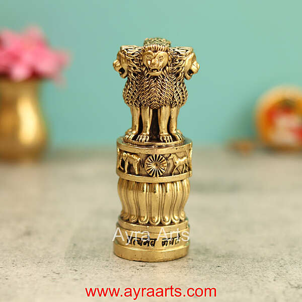 Premium Brass Ashoka Pillar 4 Inch Height