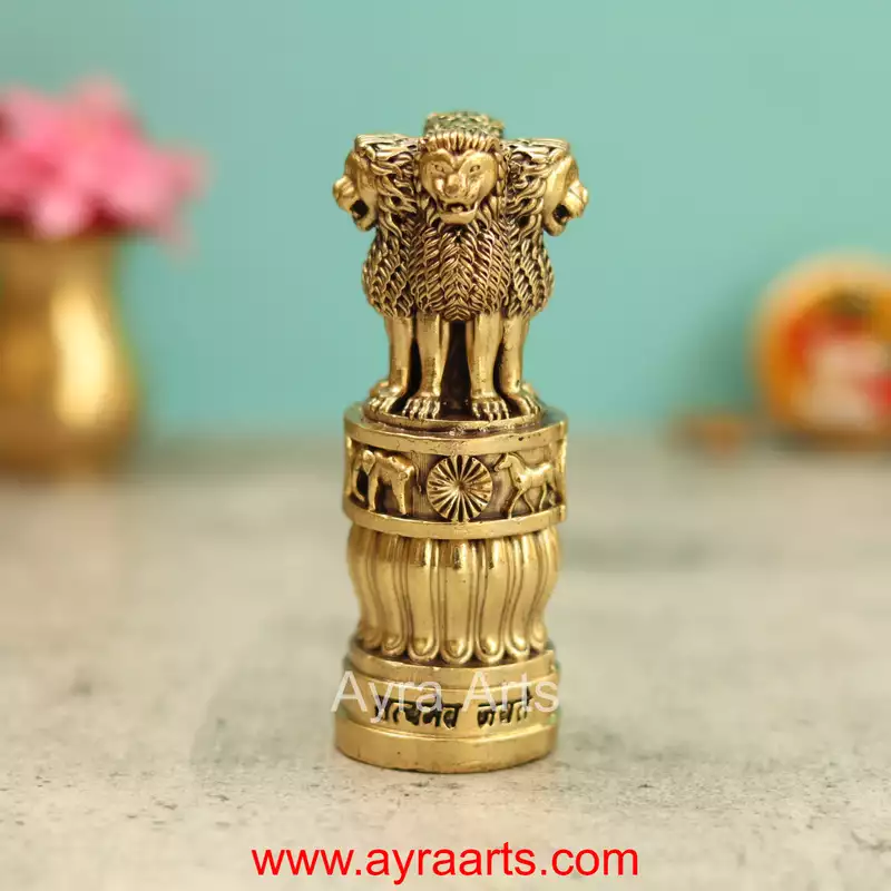 Premium Brass Ashoka Pillar 4 Inch Height