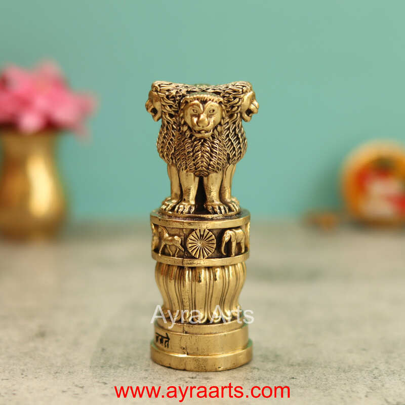 Premium Brass Ashoka Pillar 4 Inch Height