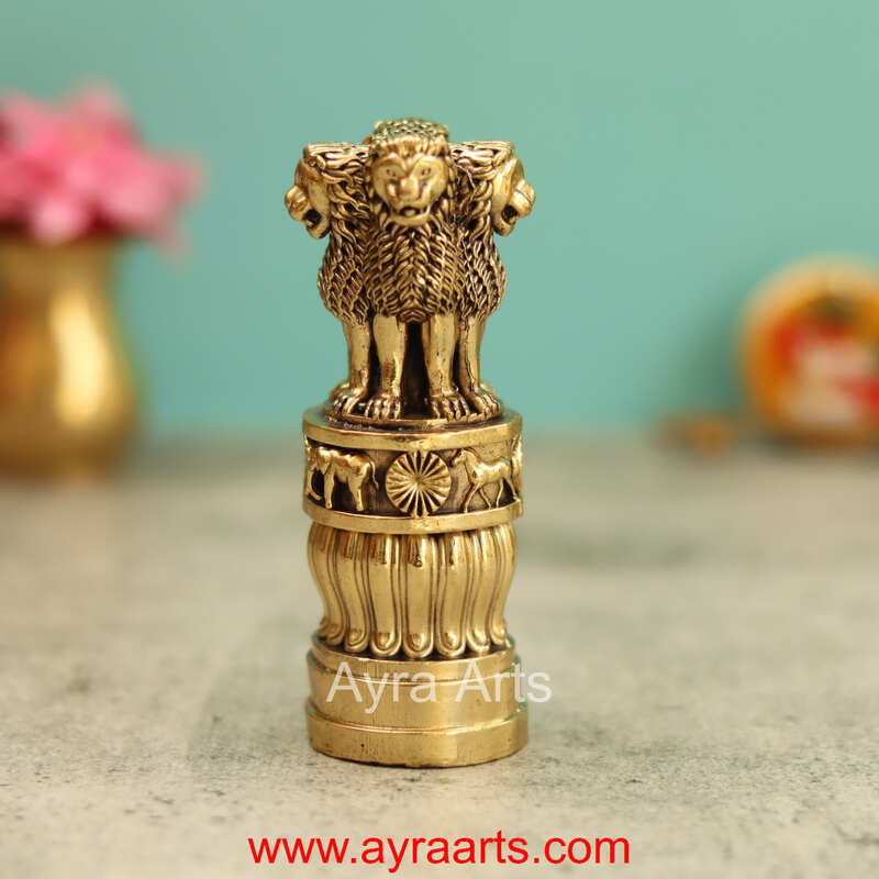 Premium Brass Ashoka Pillar 4 Inch Height