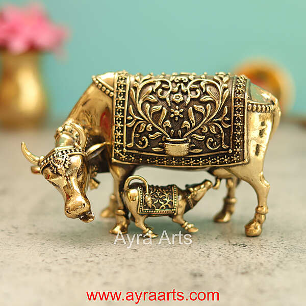 Premium Brass Cow And Calf 3 Inch Height
