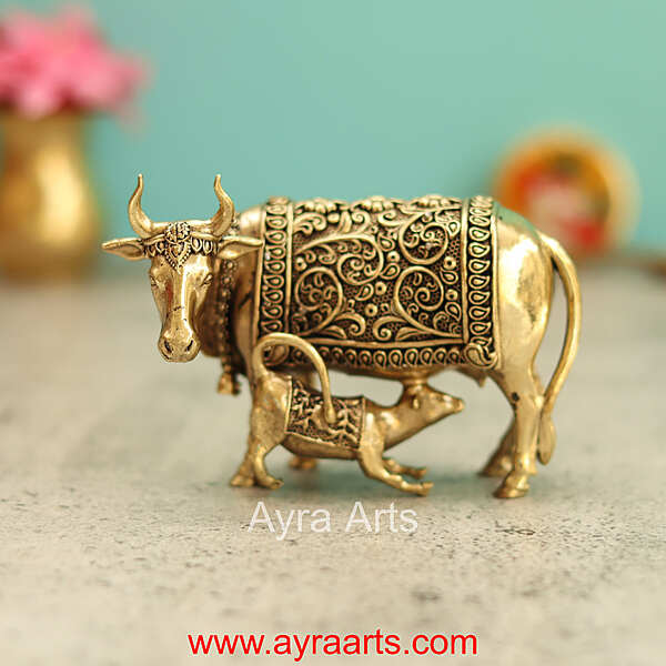Premium Brass Cow And Calf 3 Inch Height