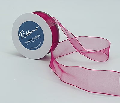 Emerald Green Sheer Ribbon with Wired Edges