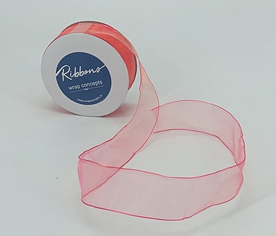 Emerald Green Sheer Ribbon with Wired Edges