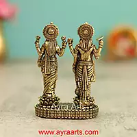 Premium Brass Vishnu Lakshmi Idol 3 Inch Height
