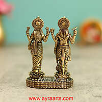 Premium Brass Vishnu Lakshmi Idol 3 Inch Height