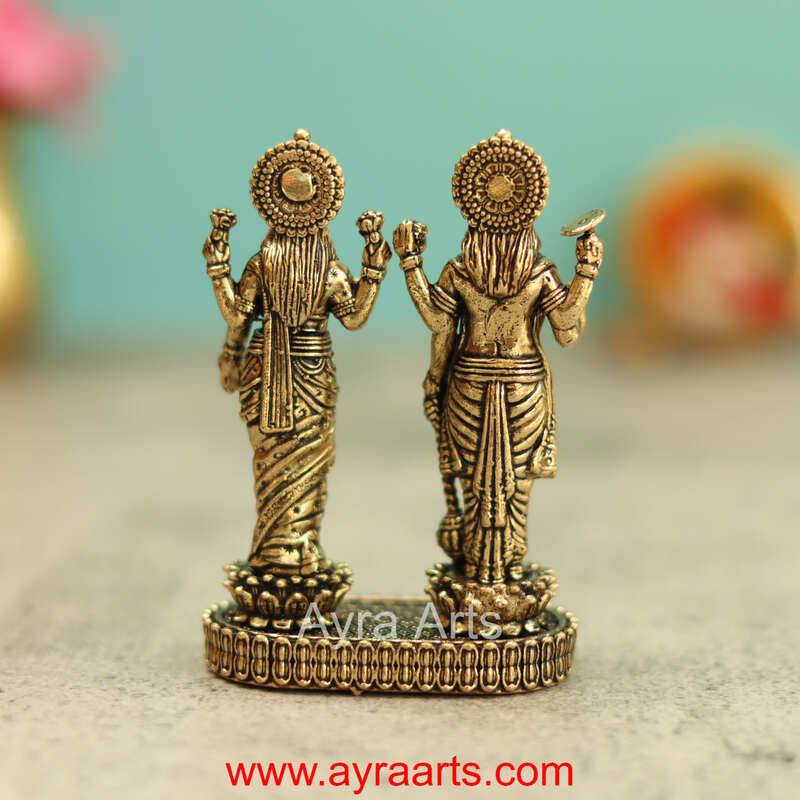 Premium Brass Vishnu Lakshmi Idol 3 Inch Height