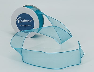 Emerald Green Sheer Ribbon with Wired Edges