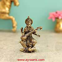 Premium Brass Saraswati Devi Idol 4 Inch Height