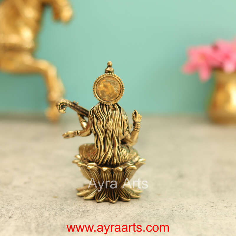 Premium Brass Saraswati Devi Idol 4 Inch Height