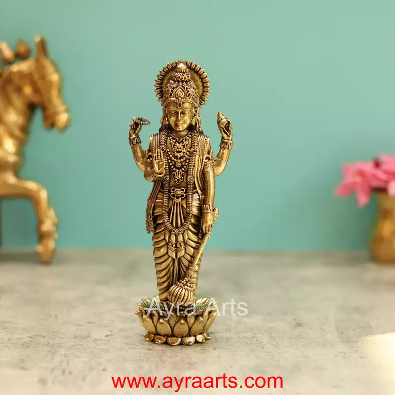 Premium Brass Standing Vishnu 7 Inch Height
