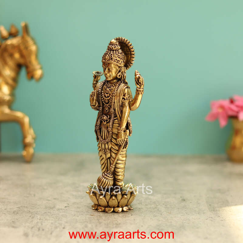 Premium Brass Standing Vishnu 7 Inch Height