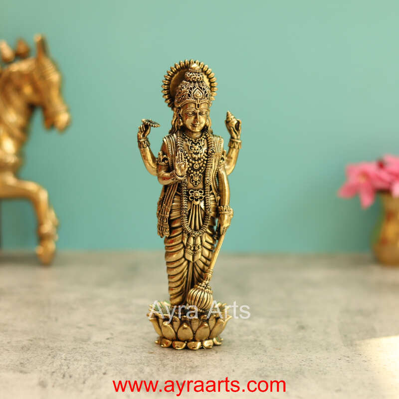 Premium Brass Standing Vishnu 7 Inch Height
