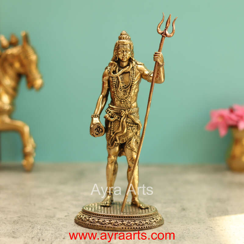 Premium Brass Shiva Idol 8 Inch Height