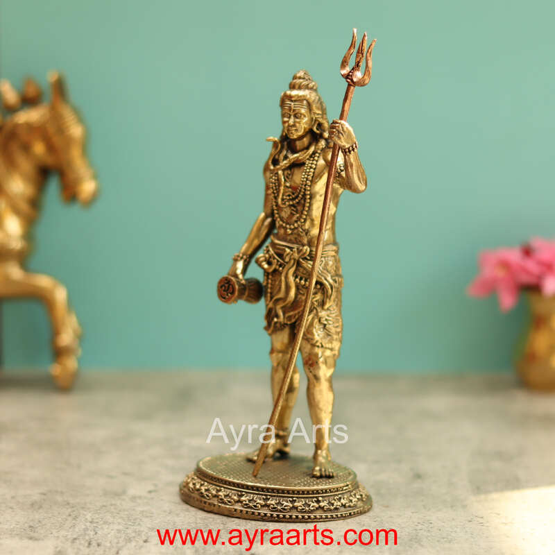 Premium Brass Shiva Idol 8 Inch Height