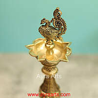 Premium Brass Peacock Lamp 8 Inch Height