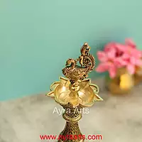 Premium Brass Peacock Lamp 8 Inch Height