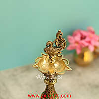 Premium Brass Peacock Lamp 8 Inch Height