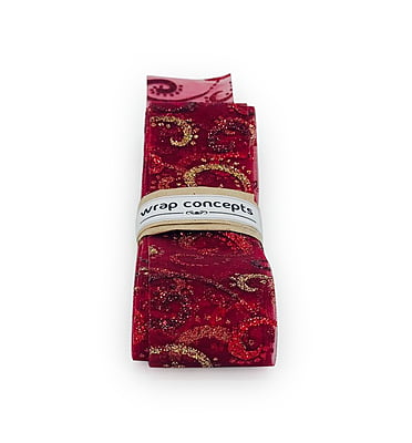 Deep Red Sheer with Glitter Swirleys