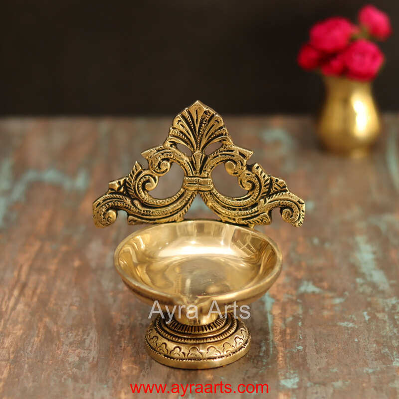Brass Divine Designer Diya - 4.5 Inch Height