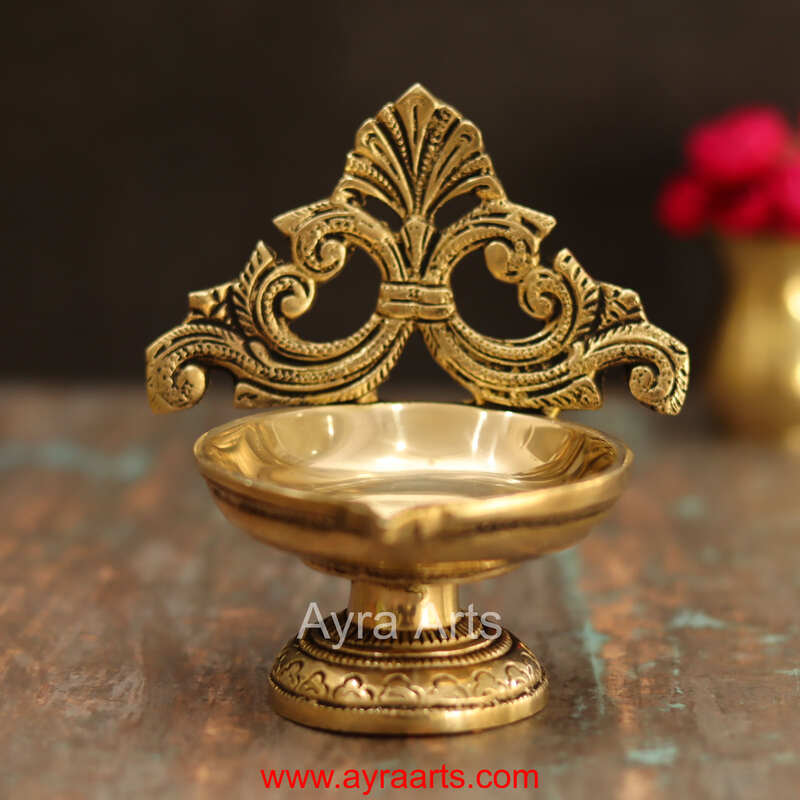 Brass Divine Designer Diya - 4.5 Inch Height