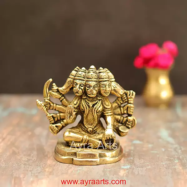 Brass Hanuman Panchamukha - 4 Inch Height
