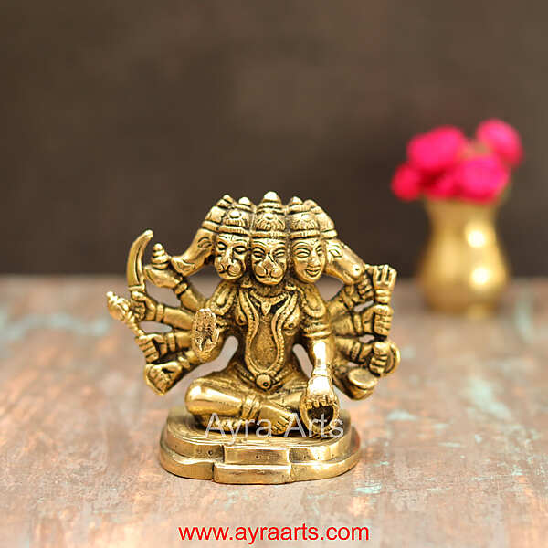 Brass Hanuman Panchamukha - 4 Inch Height