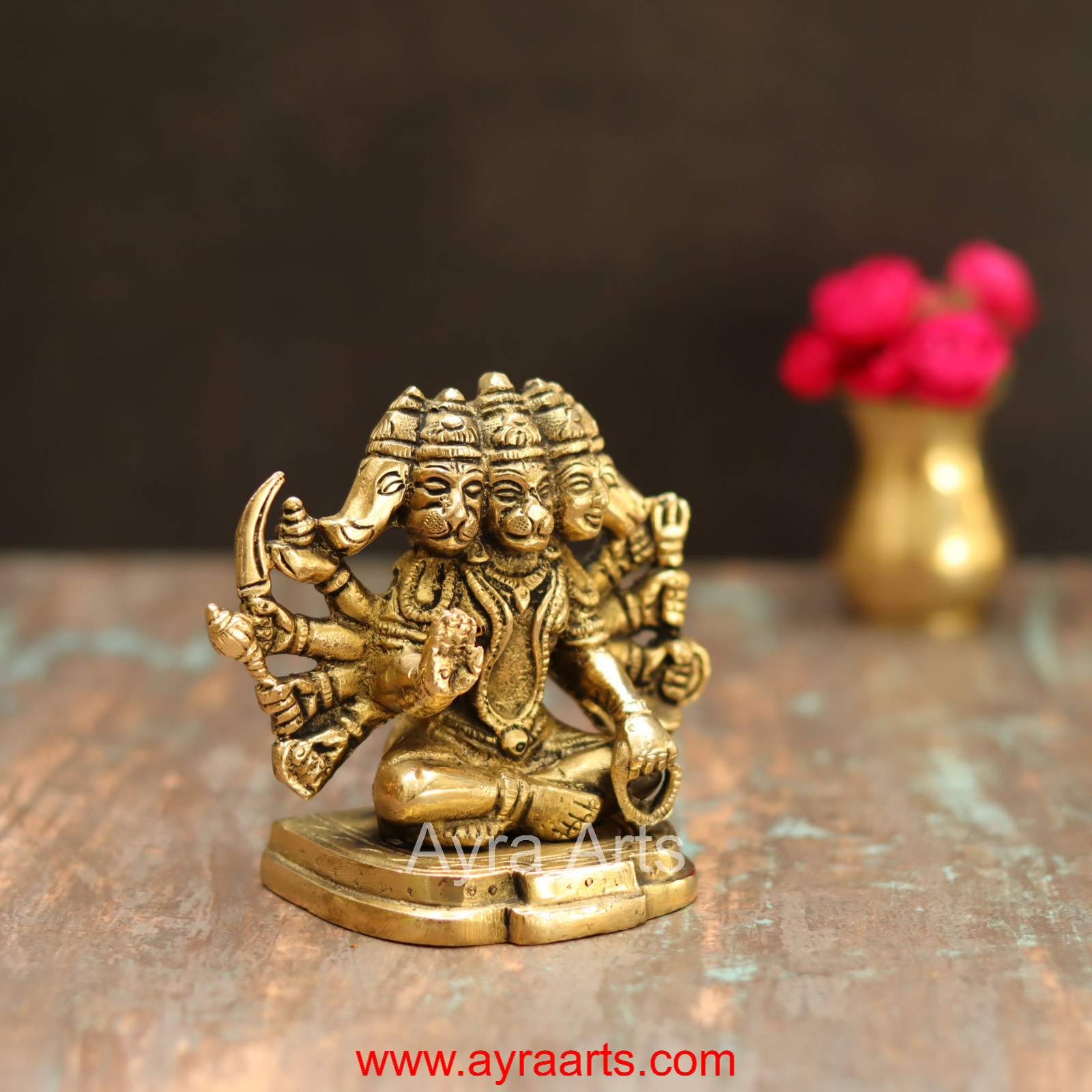 Brass Hanuman Panchamukha - 4 Inch Height