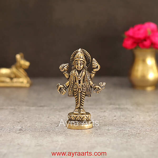 Brass Dhanvantri Idol - 3.3 Inch Height