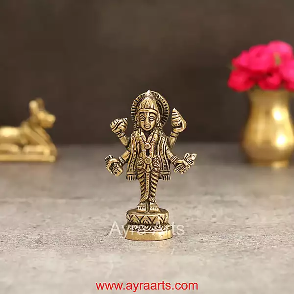 Brass Dhanvantri Idol - 3.3 Inch Height