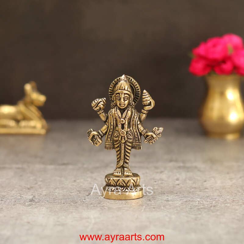 Brass Dhanvantri Idol - 3.3 Inch Height