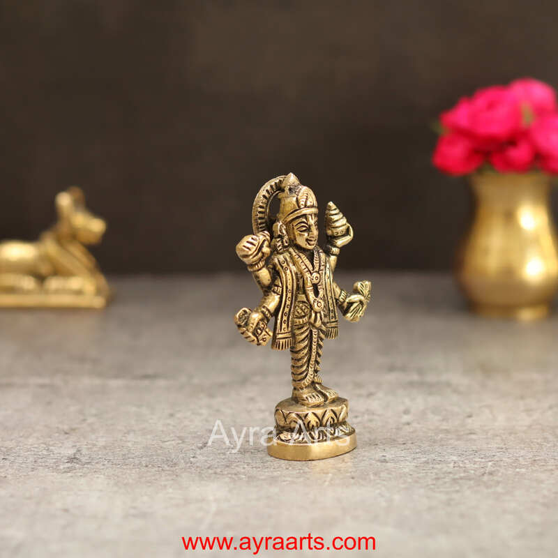 Brass Dhanvantri Idol - 3.3 Inch Height