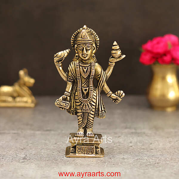 Brass Dhanvantri Idol - 5 Inch Height