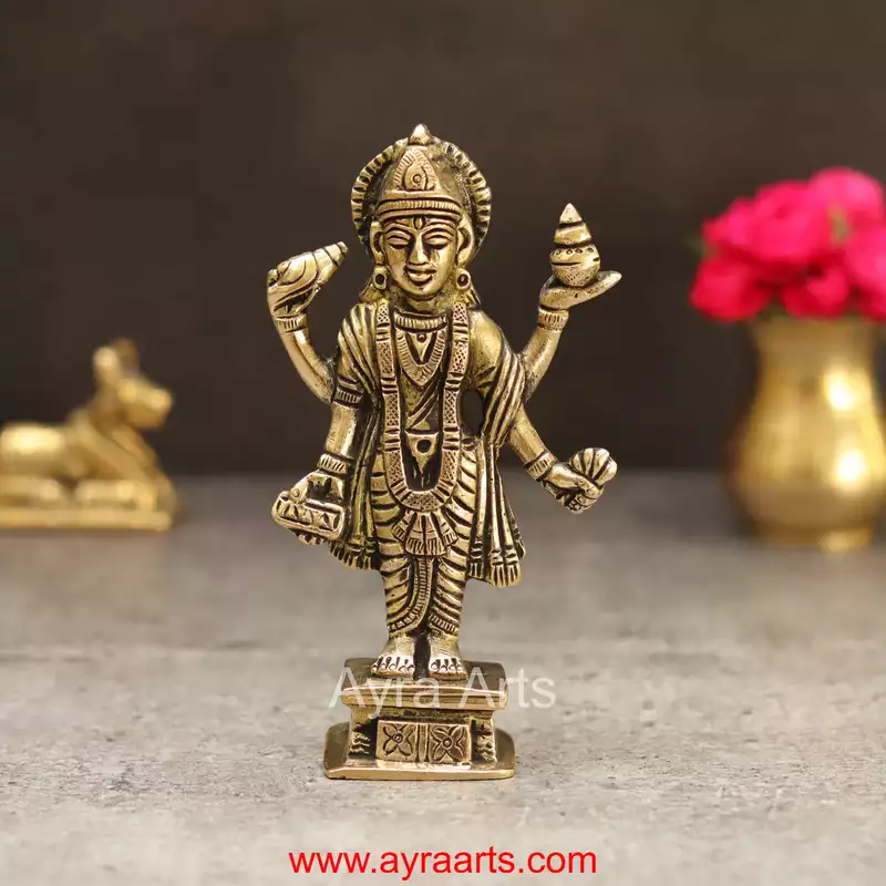 Brass Dhanvantri Idol - 5 Inch Height