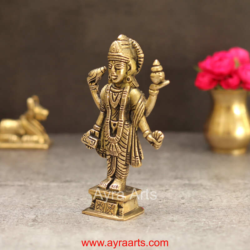 Brass Dhanvantri Idol - 5 Inch Height
